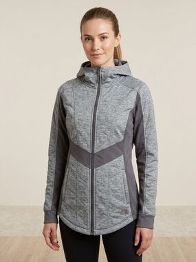 The North Face Women's Grey Pseudio Hooded Jacket With Zip Front Size L